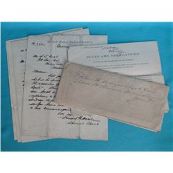 Archive of Letters related to Depredations by Wyoming Indians. Four letters with envelope in regard 