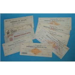 Scarce group of Wyoming Territory Bank Drafts & Receipts. All from Cheyenne but one. 1883-86.