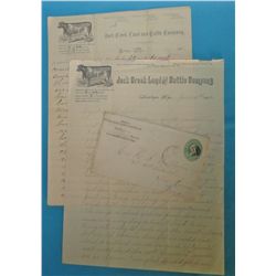 Two 1880’s Letters from a Wyoming Ranch Girl. Both on a illustrated Jack Creek Land and Cattle Compa