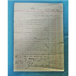 Rare of Wyoming Territory Bill signed by Pioneer John Hunton (1839-1928). 1 pp. One of the pioneer c