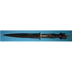 Antique Dagger: Handle is carved wood. 12 ¾” long. Probably 19th    C.