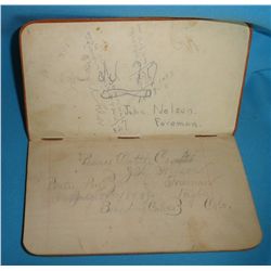 Rare Manuscript Branding Book. Higbe, Colorado, 1895. Leather bound, 3.5” x 7. Inside cover is "John