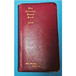 Colorado Brand Book – Personal Copy of Murdo MacKenzie’s. Narrow 12 mo, red leather with gold gilt l