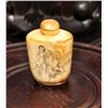 Image 1 : Chinese bone or ivory carved snuff bottle with stopper