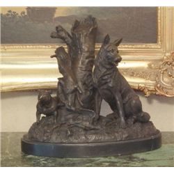DDSM335 Impressive Hunting Dog Bronze Sculpture 12 H x