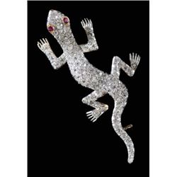 Vintage Platinum and 1930's Diamond Salamander Brooch