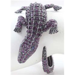 GT0522120005 Impressive Purple Crystal Crocodile Bangle