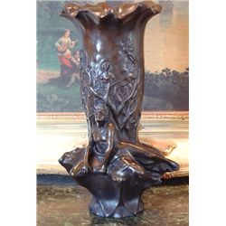 Beautiful Bronze Sculpture Ornate Vase