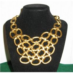 COUTURE MATTE GOLD HEAVY CHAIN LINK BIB NECKLACE MWF17