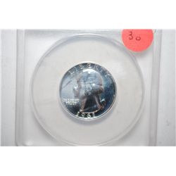 1961 Washington Quarter Proof; ANACS Graded PF67; EST. $10-15