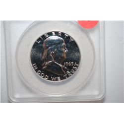 1963 Ben Franklin Half Dollar Proof; ANACS Graded PF68; EST. $25-40