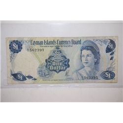 1971 Cayman Islands $1 Foreign Bank Note; EST. $3-5