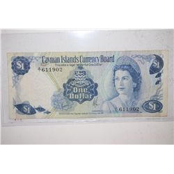 1971 Cayman Islands $1 Foreign Bank Note; EST. $3-5