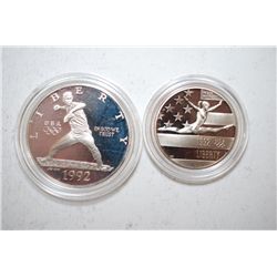 1992-S US Olympic Commemorative Two-Coin Proof Set; Silver Dollar & Half Dollar; EST. $35-45