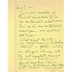 Katharine Hepburn handwritten letter to costume designer Noel Taylor