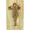 Image 1 : Noel Taylor costume sketch of Katharine Hepburn for "Laura Lansing Slept Here" (brown coat)