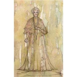 Noel Taylor costume sketch of Glynis Johns for "A Little Night Music"