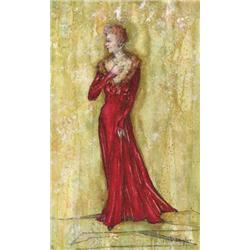 Noel Taylor costume sketch of Lynn Fontanne for "The Magnificent Yankee"