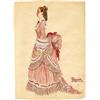 Image 1 : Royer costume sketch of Loretta Young for "The Story of Alexander Graham Bell"