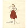 Image 1 : Edith Head costume sketch of Rita Hayworth for "Separate Tables" (skirt and top)