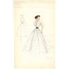 Image 1 : Edith Head costume sketch of Elizabeth Taylor for "A Place in the Sun" (white dress)