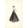 Image 1 : Edith Head costume sketch of Elizabeth Taylor for "A Place in the Sun" (black dress)