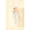 Image 1 : Edith Head costume sketch of Grace Kelly for "To Catch a Thief" (white evening gown)