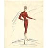 Image 1 : Edith Head costume sketch of Tippi Hedren for "Marnie" (red dress)