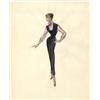 Image 1 : Edith Head costume sketch of Audrey Hepburn for "Sabrina" (black pantsuit)