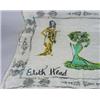Image 2 : Edith Head hand painted scarf with accompanying costume sketches of leading ladies.