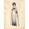 Image 5 : Edith Head hand painted scarf with accompanying costume sketches of leading ladies.
