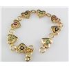 Image 1 : Sterling Gold Milti Stone Heart Bracelet