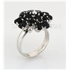 Image 1 : Cluster Sapphire 35.18CTW Sterling Silver Ring