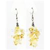 Image 1 : 61.45CTW 2in. YELLOW QUARTZ CHIPPED STONE HOOK EARRING