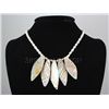 Image 1 : 210.44CTW 18" WHITE FRESHWATER CAPIZ PENDANT/MOTHER OF