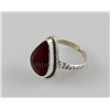 Image 1 : 27.98ctw Sterling Silver PearCut Ruby Beryl Ring