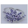 Image 1 : 13.58 CTW TANZANITE RING .925 STERLING SILVER