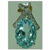 Image 1 : 19.00 CTW BLUE TOPAZ PENDANT .925 STERLING SILVER
