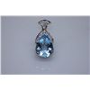 Image 1 : 21.30 CTW BLUE TOPAZ/CZ PENDANT .925 STERLING SILVER