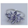 Image 1 : 12.71 CTW TANZANITE RING .925 STERLING SILVER