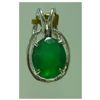 Image 1 : 17.00 CTW Green Onyx PENDANT .925 STERLING SILVER