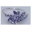 Image 1 : 13.80 CTW TANZANITE RING .925 STERLING SILVER