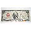 Image 1 : 1928 SERIES D $2 RED SEAL CERTIFICATE SERIAL # C14973861A *RARE NICE BILL*!!