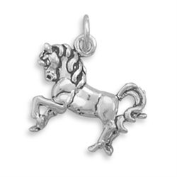 GENUINE STERLING SILVER Pretty Horse with Head Down Charm