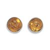 Image 1 : GENUINE STERLING SILVER Medium Round Baltic Amber Post Earrings
