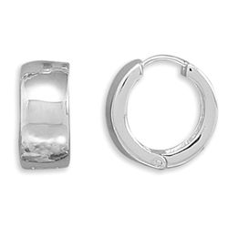 GENUINE STERLING SILVER Large Polished Hinged Earrings