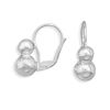 Image 1 : GENUINE STERLING SILVER Double Bead Lever Back Earrings
