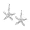 Image 1 : GENUINE STERLING SILVER  Starfish on Wire Earrings
