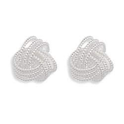 GENUINE STERLING SILVER Small Twisted Love Knot Earrings
