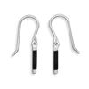 Image 1 : GENUINE STERLING SILVER Thin Inlay Black Onyx Earrings on French Wire